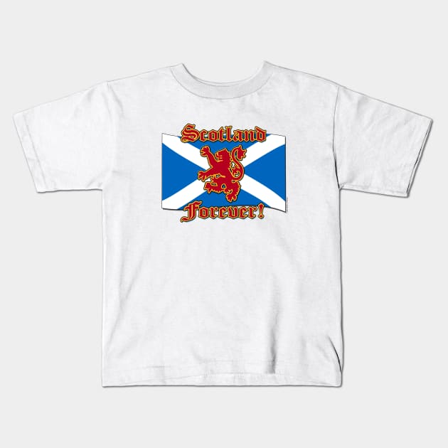 Scotland Forever! Kids T-Shirt by JEAndersonArt